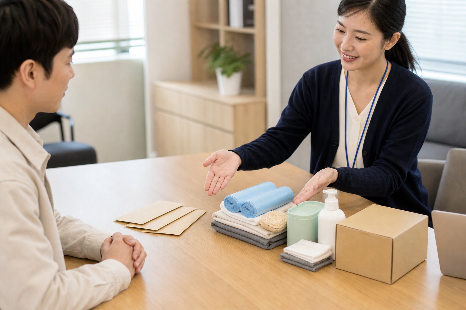 지원 내용별 금액과 물품 차이 내용을 설명하는 관련 이미지