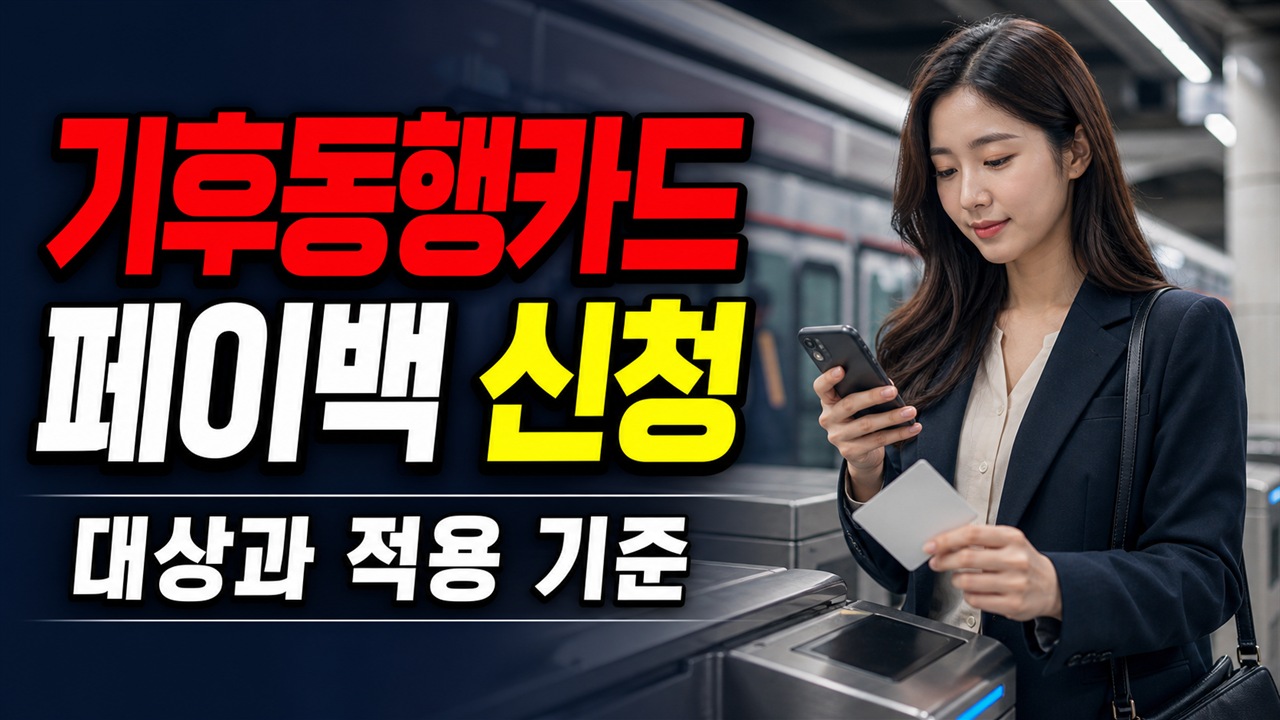 기후동행카드 최대 9만원 페이백, 신청 안 하면 못 받나? 제외 대상 확인 관련 핵심 정보를 상징적으로 보여주는 썸네일 이미지